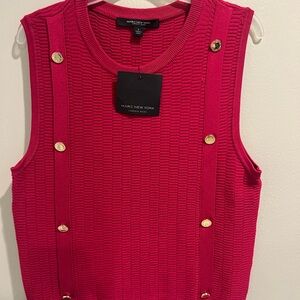 Marc New York Red Tank Top with Gold Accents